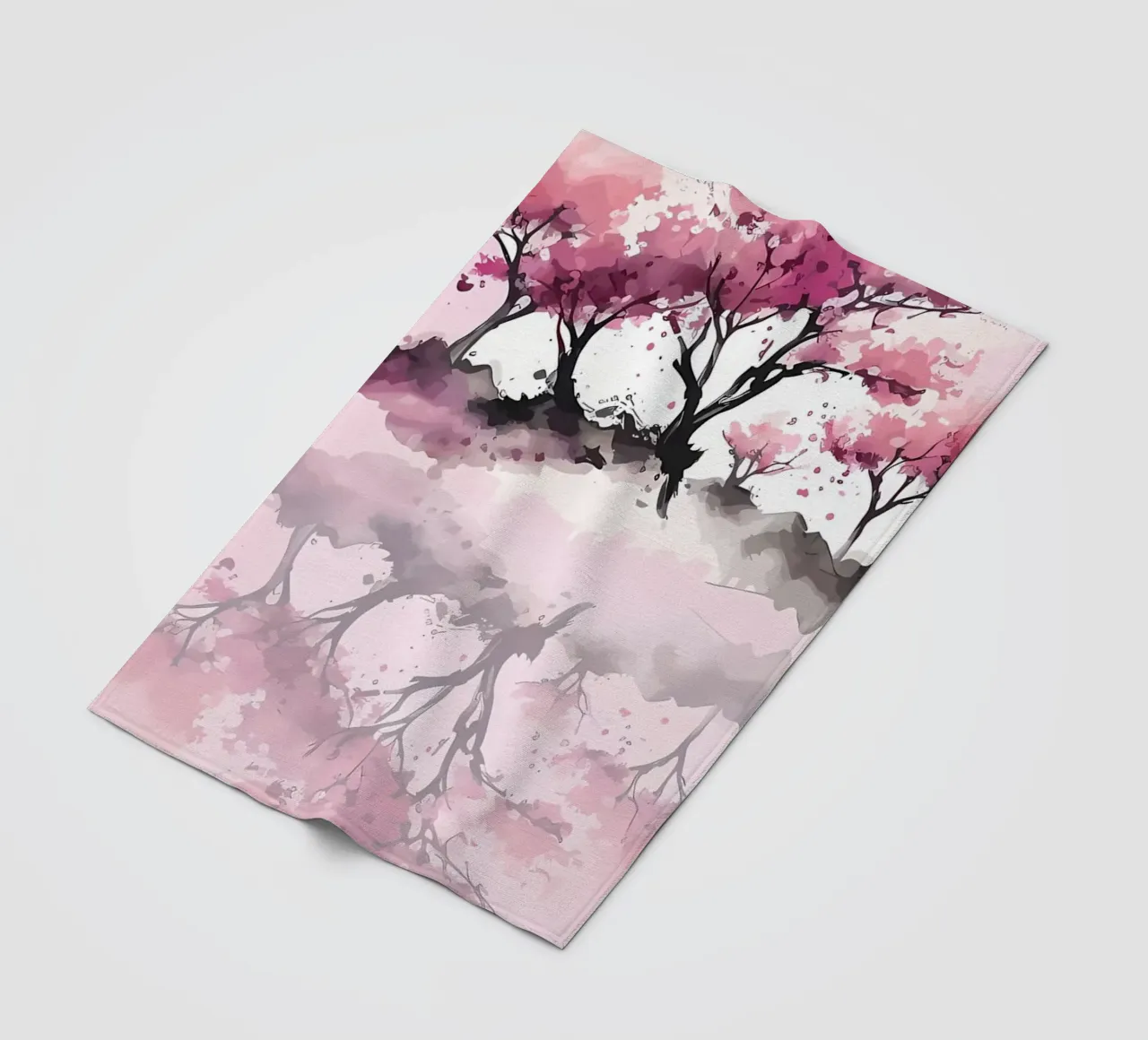 ciliegio in fiore in Giappone coperta in pile da Rebecca Clark Wyrick