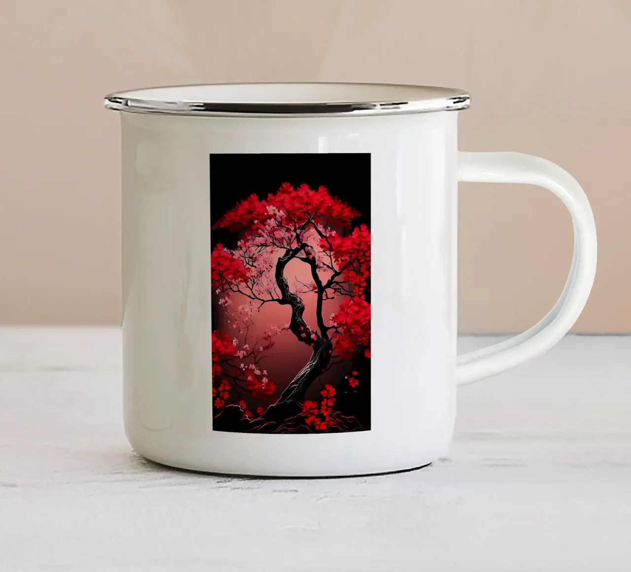Fiori di ciliegio giapponesi tazza in smalto da Rebecca Clark Wyrick