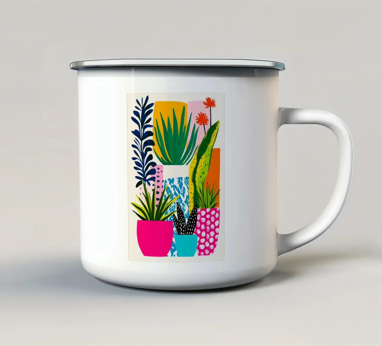 Tema botanico tazza in smalto da Justyna Jaszke JBJart