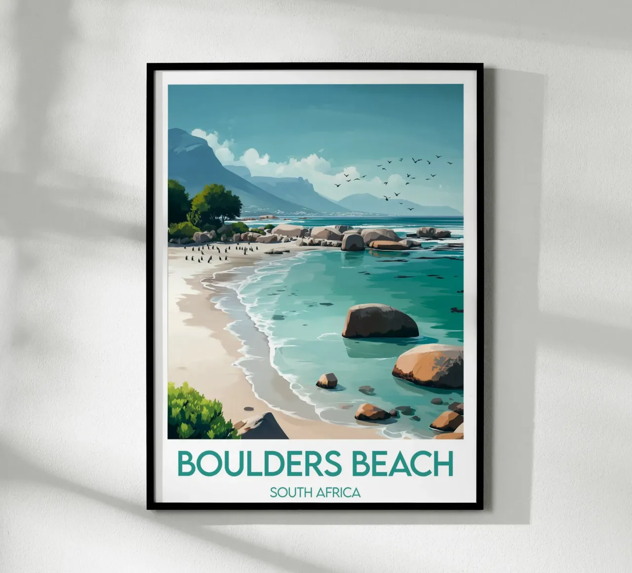 Affiche Boulders Beach poster con telaio in plastica da Frame the World