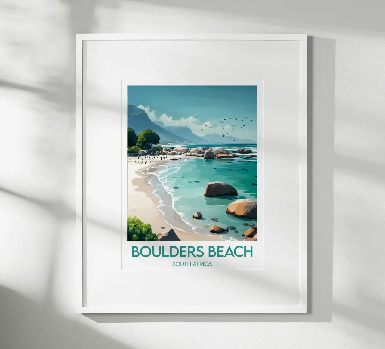 Affiche Boulders Beach poster con telaio in plastica da Frame the World