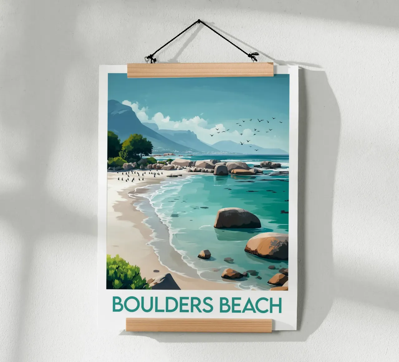 Affiche Boulders Beach poster con telaio in plastica da Frame the World