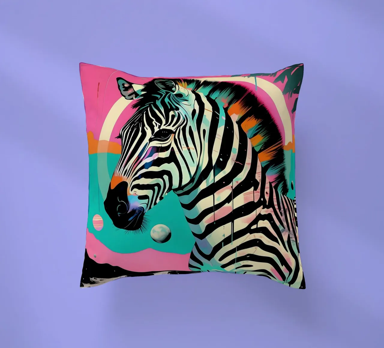 Zebra_Style_D_1 cuscino da Tierisch bunt by LK