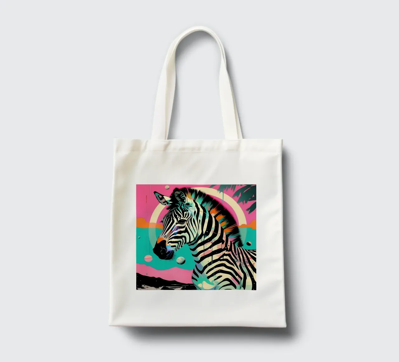 Zebra_Style_D_1 borsa in juta da Tierisch bunt by LK