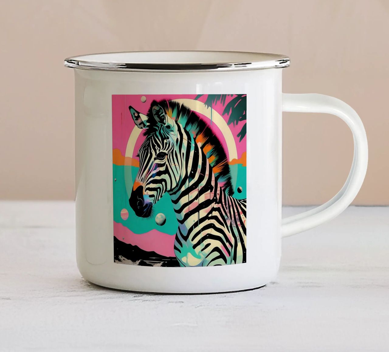 Zebra_Style_D_1 tazza in smalto da Tierisch bunt by LK