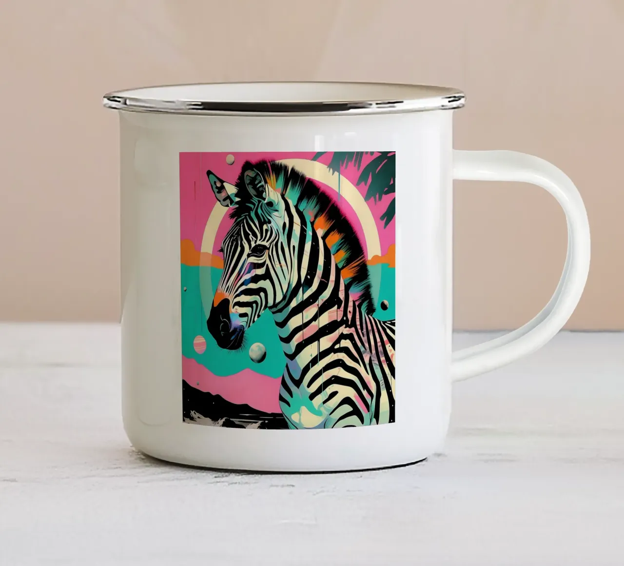 Zebra_Stil_D_1 Emaille Tasse von Tierisch bunt by LK