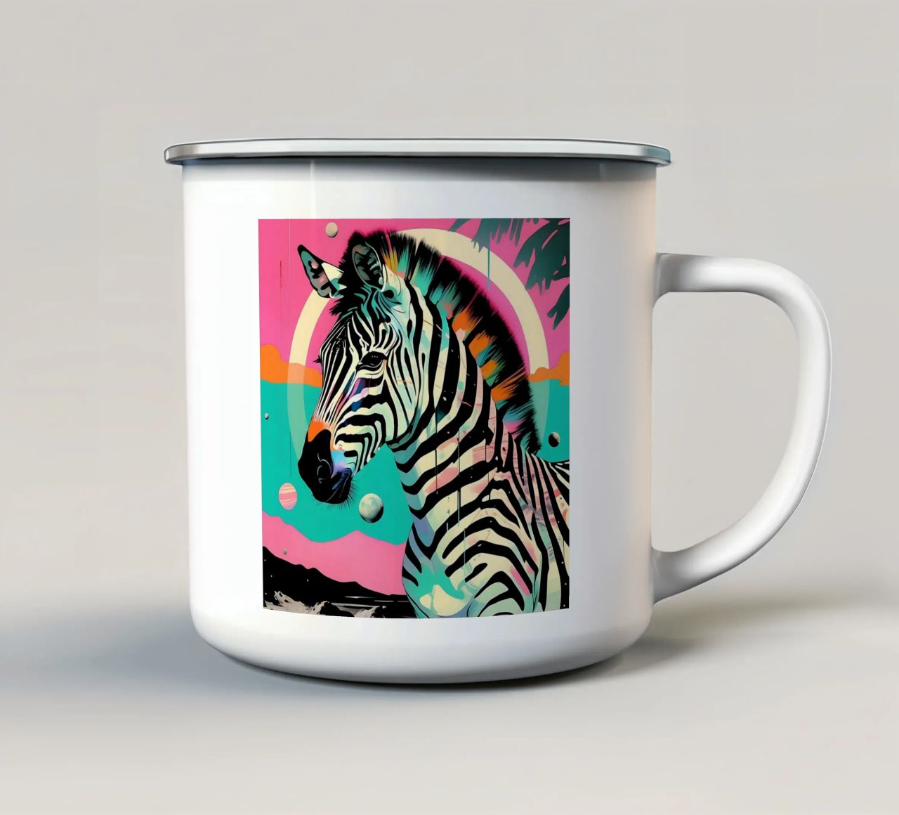 Zebra_Style_D_1 tazza in smalto da Tierisch bunt by LK