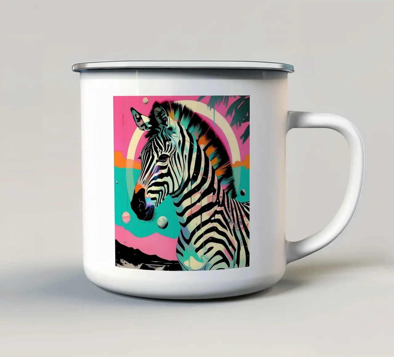 Zebra_Stil_D_1 Emaille Tasse von Tierisch bunt by LK