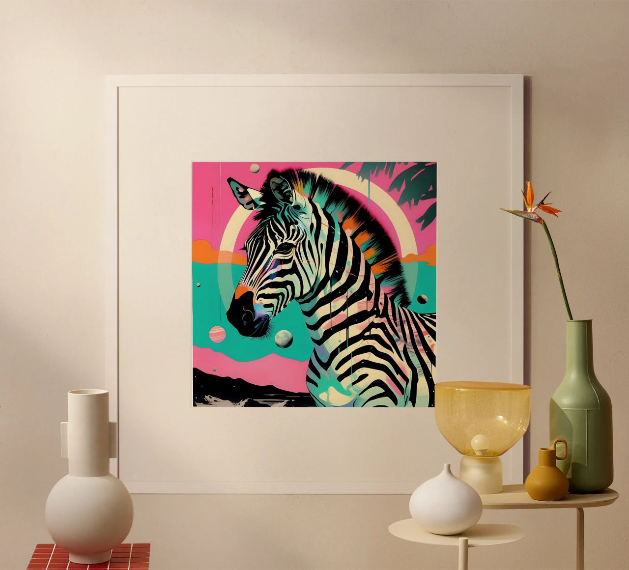 Zebra_Style_D_1 carta hahnemühle da Tierisch bunt by LK