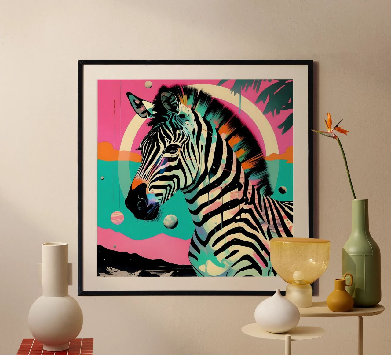 Zebra_Style_D_1 carta hahnemühle da Tierisch bunt by LK