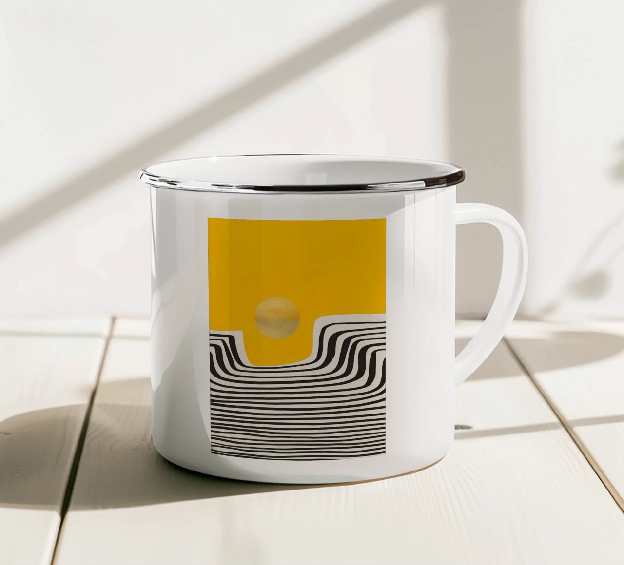 Minimal Abstract View 2 enamel mug by James M Coyle