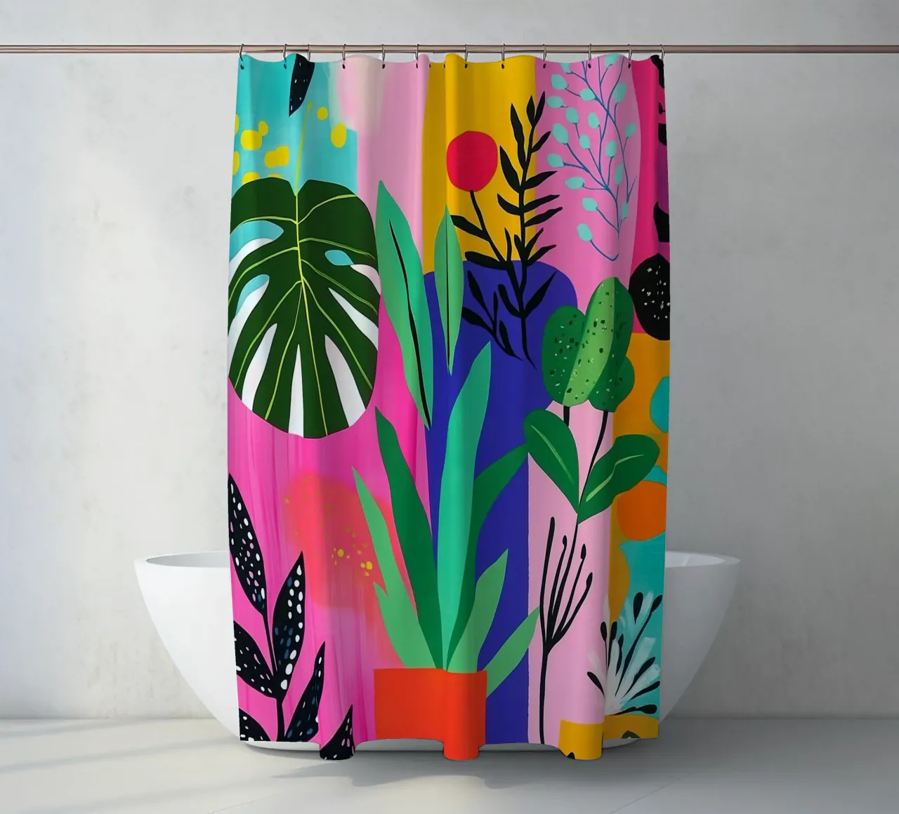 Design botanico tenda da doccia da Justyna Jaszke JBJart