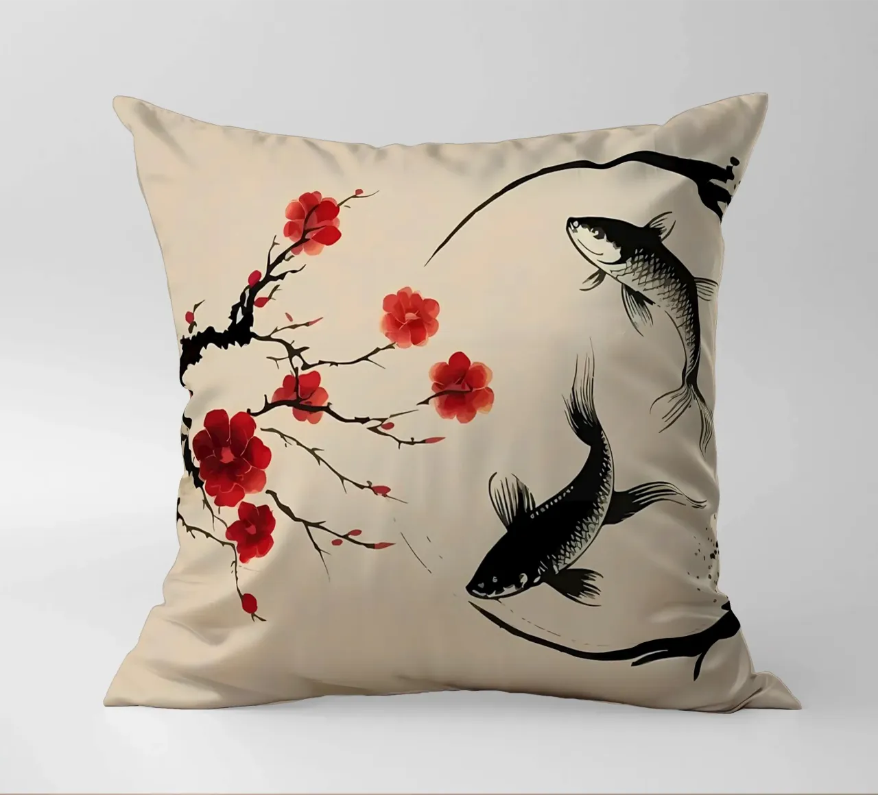 Pesci carpa Koi e grandi cuscino da Rebecca Clark Wyrick