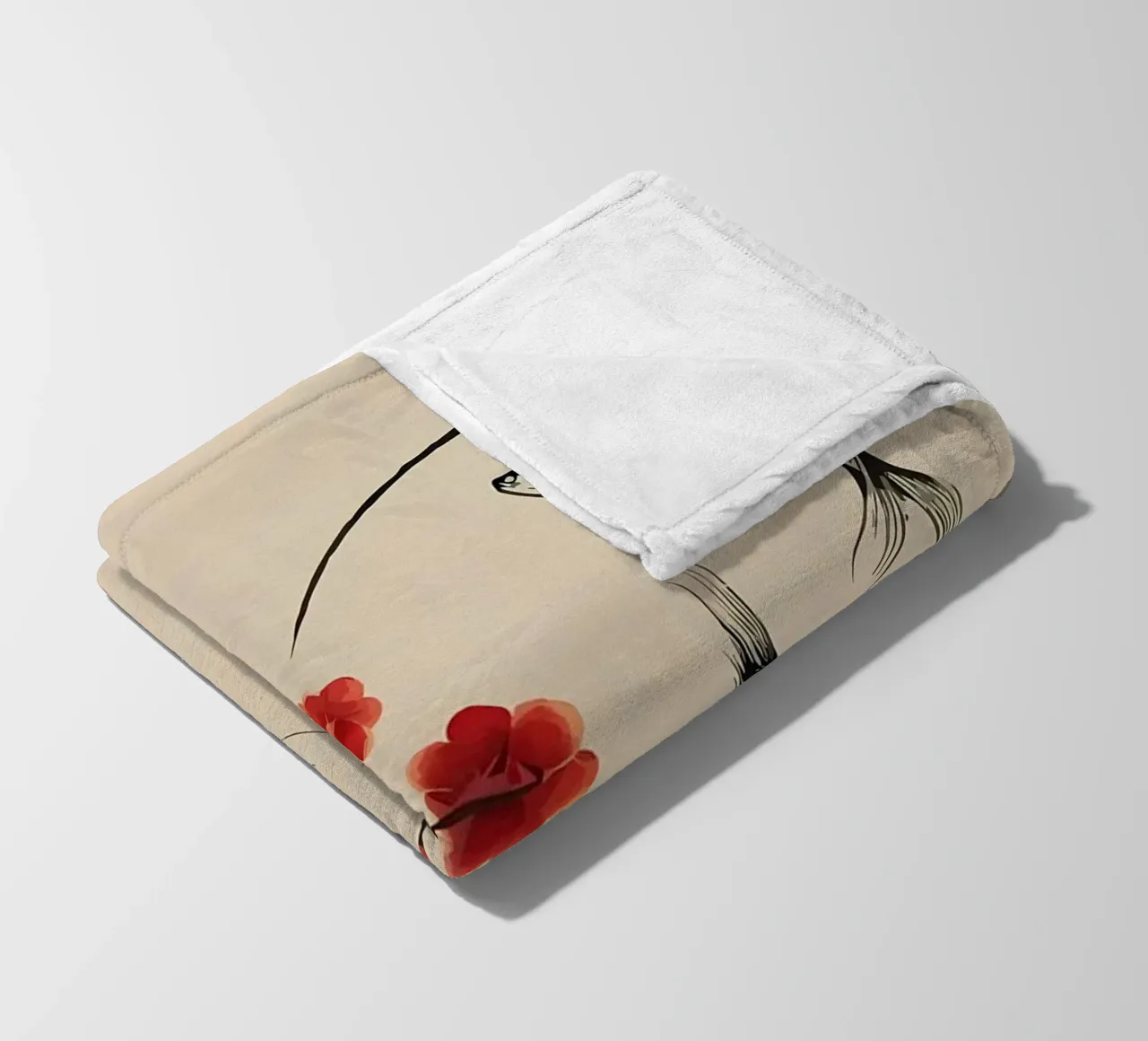 Koi carp fishes and big fleece blanket by Rebecca Clark Wyrick