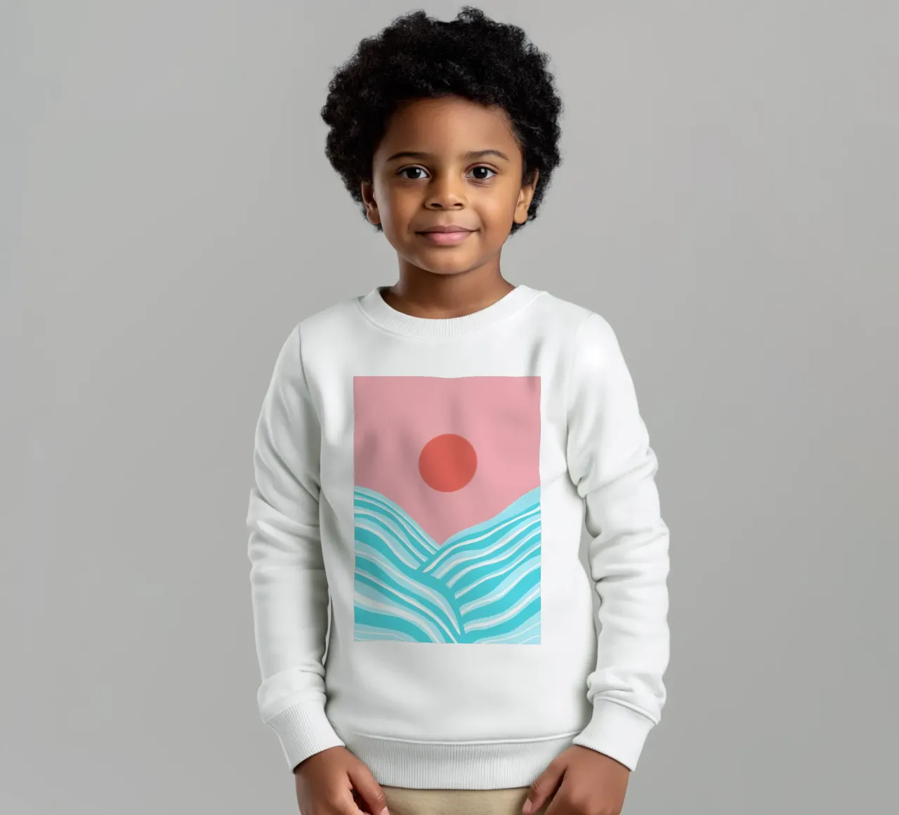 Oceano Sole Astratto 1 felpa bambino da James M Coyle