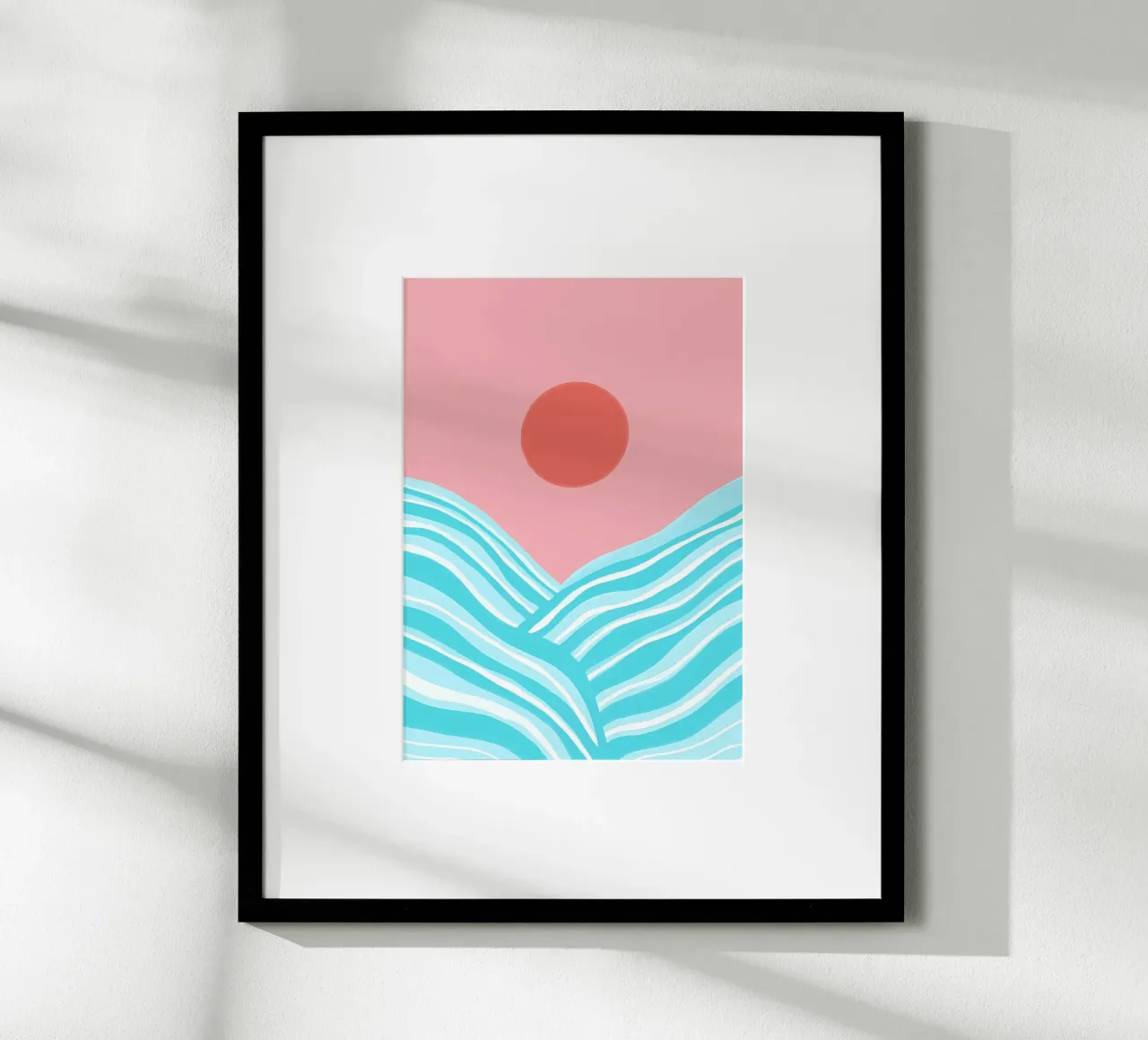Oceano Sole Astratto 1 poster con telaio in plastica da James M Coyle