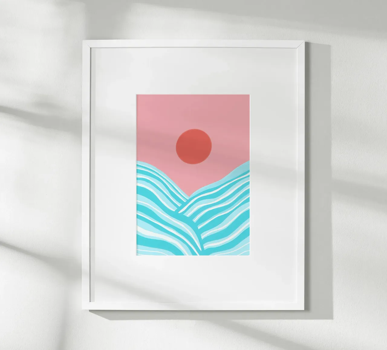 Oceano Sole Astratto 1 poster con telaio in plastica da James M Coyle