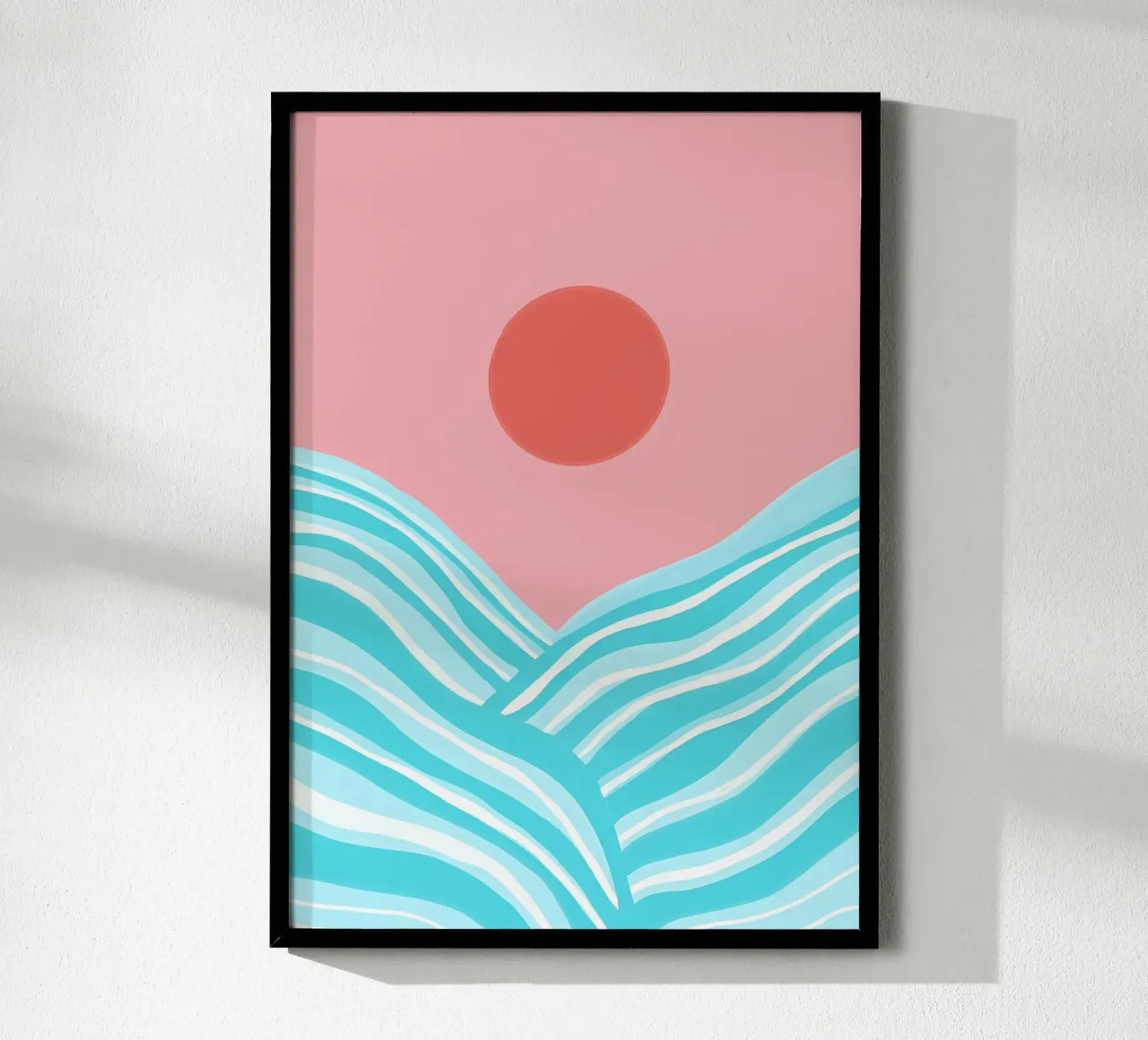 Oceano Sole Astratto 1 poster con telaio in plastica da James M Coyle