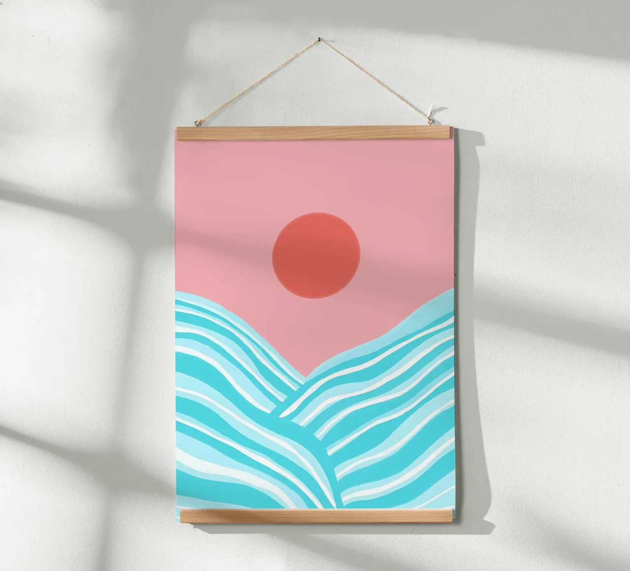 Oceano Sole Astratto 1 poster con telaio in plastica da James M Coyle