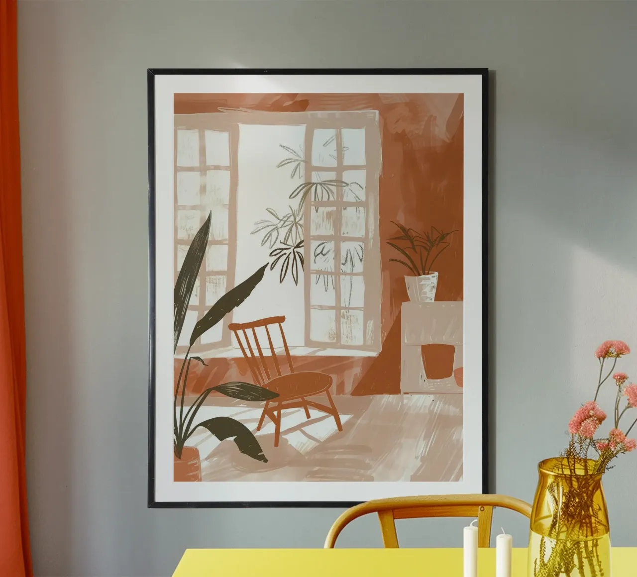 Cozy Abstract Room poster con telaio in alluminio da Gypsy Galleria