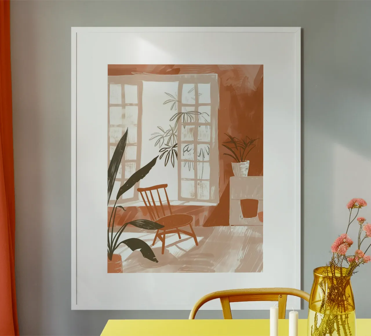 Cozy Abstract Room poster con telaio in alluminio da Gypsy Galleria