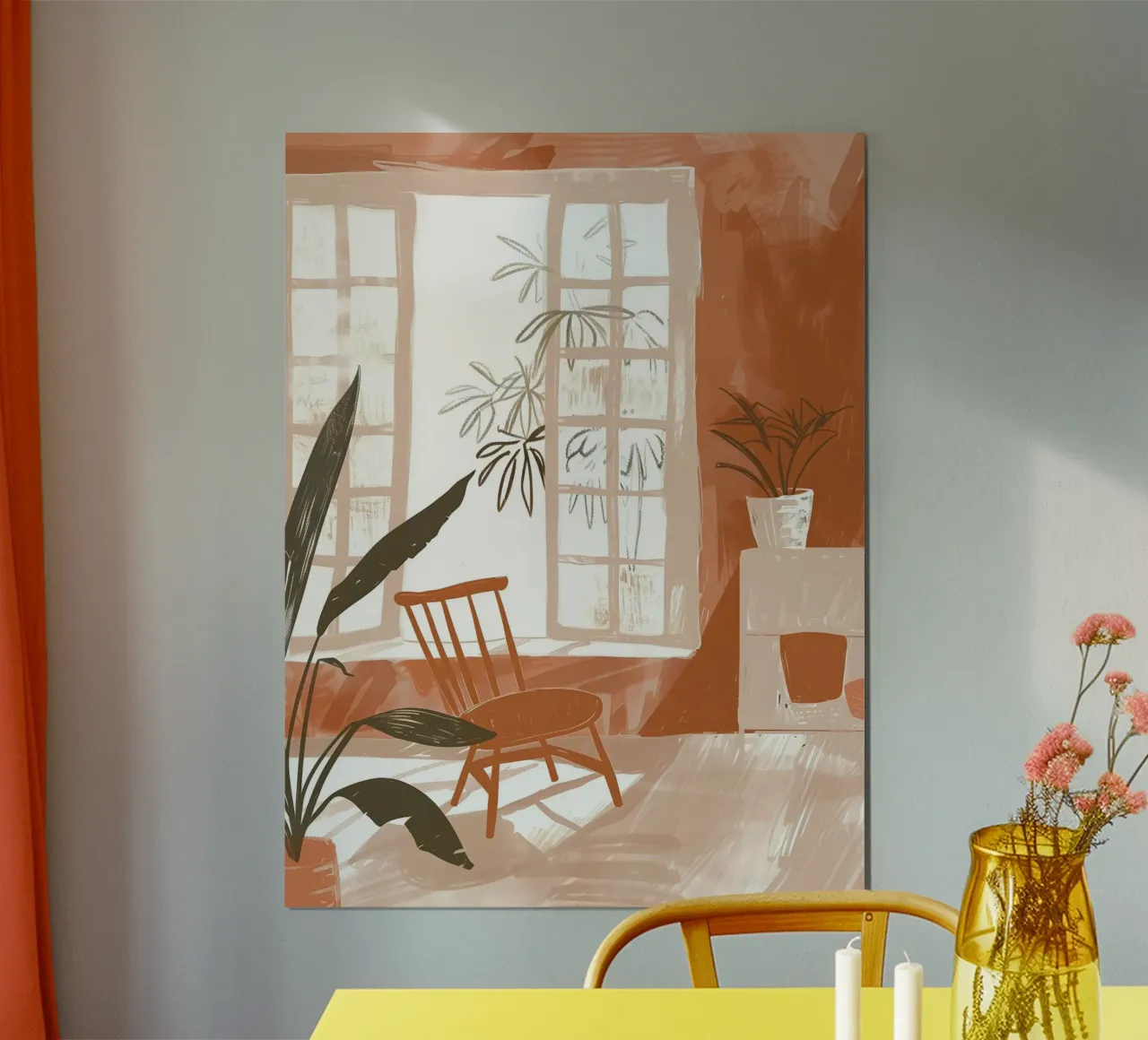 Cozy Abstract Room poster con telaio in alluminio da Gypsy Galleria