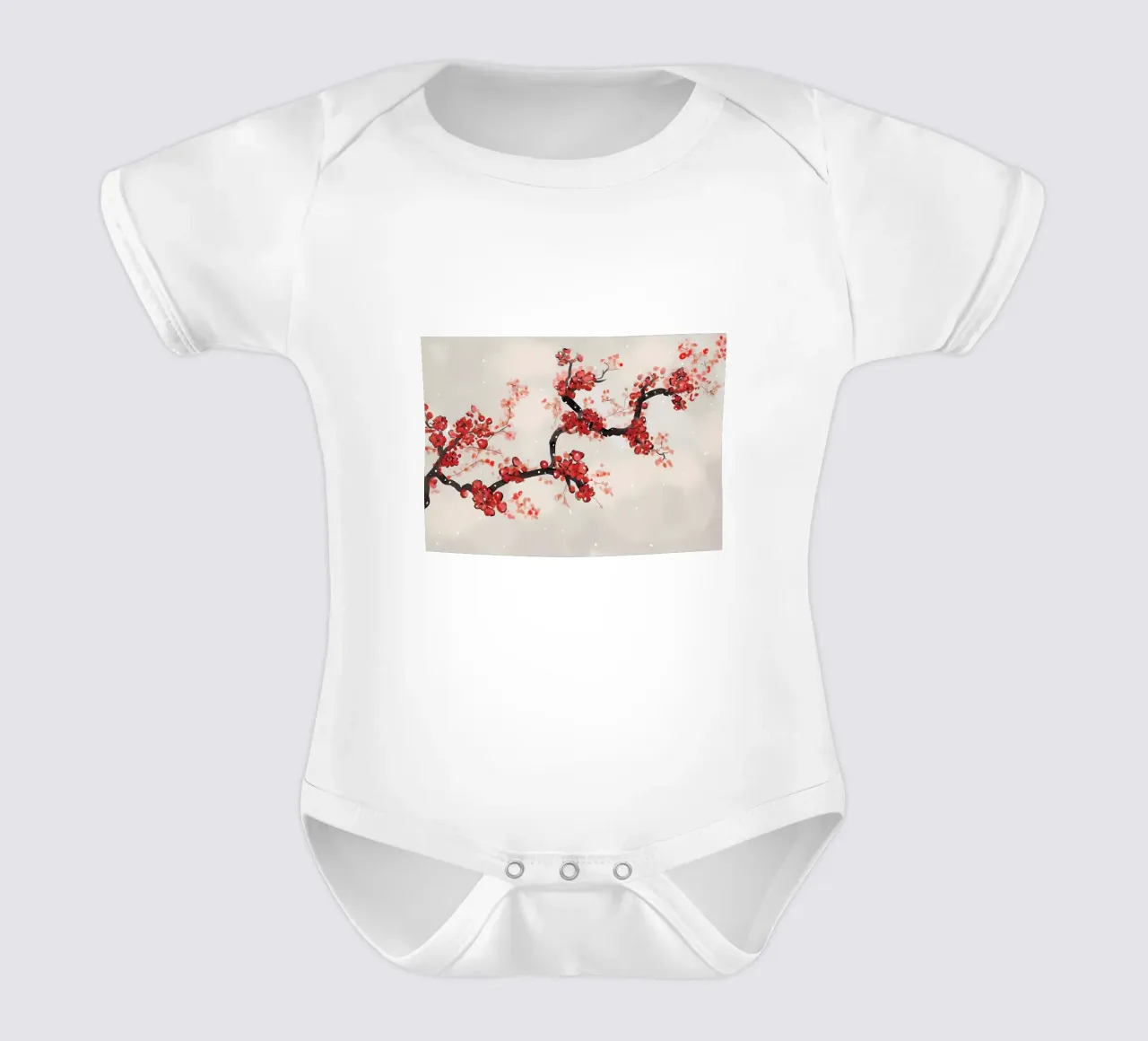 Fiori di ciliegio (SAKURA) body neonato maniche corte da Rebecca Clark Wyrick