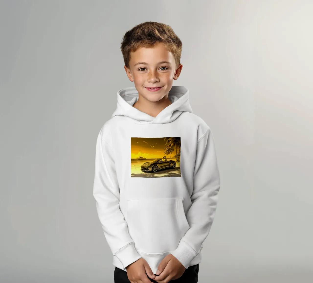 ROBOT AU VOLANT. Doré. felpa bambino con cappuccio da Thierry vobmann photography