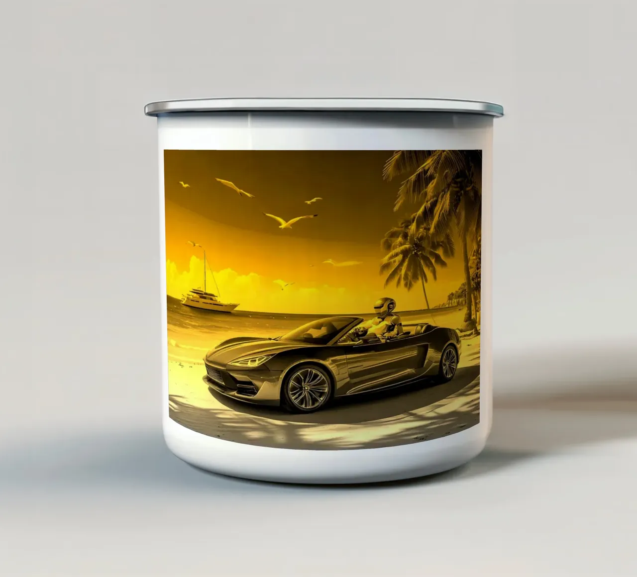 ROBOT AU VOLANT. Doré. tazza in smalto da Thierry vobmann photography