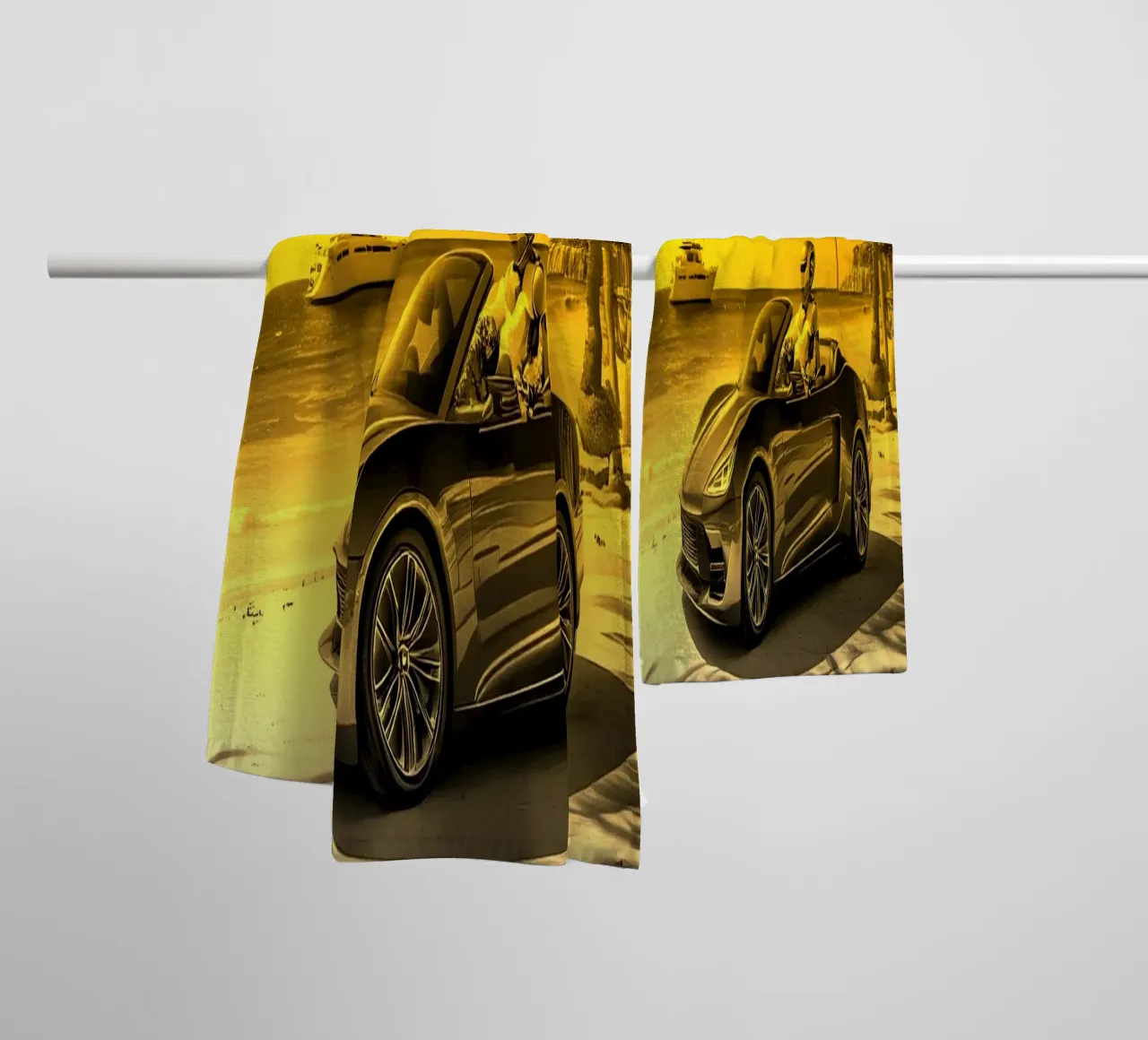 ROBOT AU VOLANT. Doré. asciugamano da bagno da Thierry vobmann photography