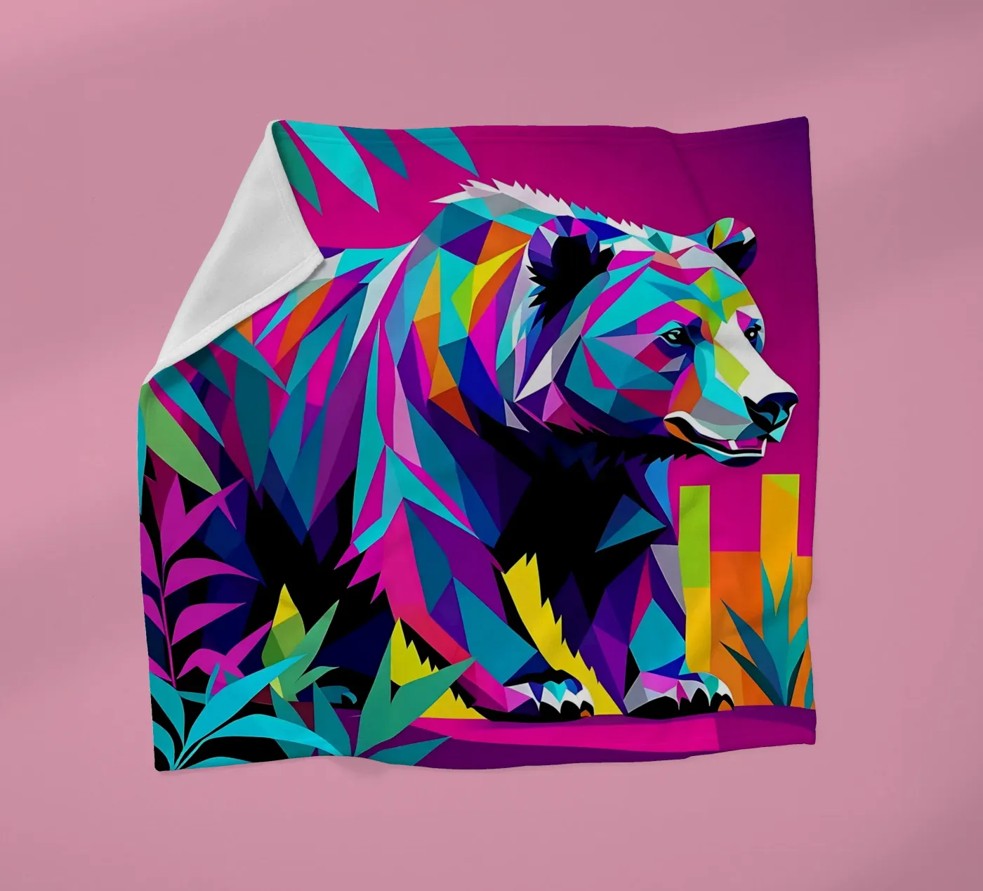 Bear_Style_E_2 fleece blanket by Tierwelten by LK