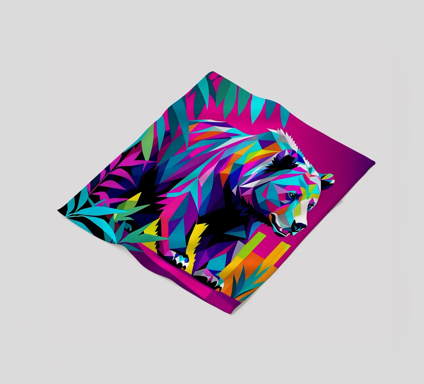 Bear_Style_E_2 fleece blanket by Tierwelten by LK