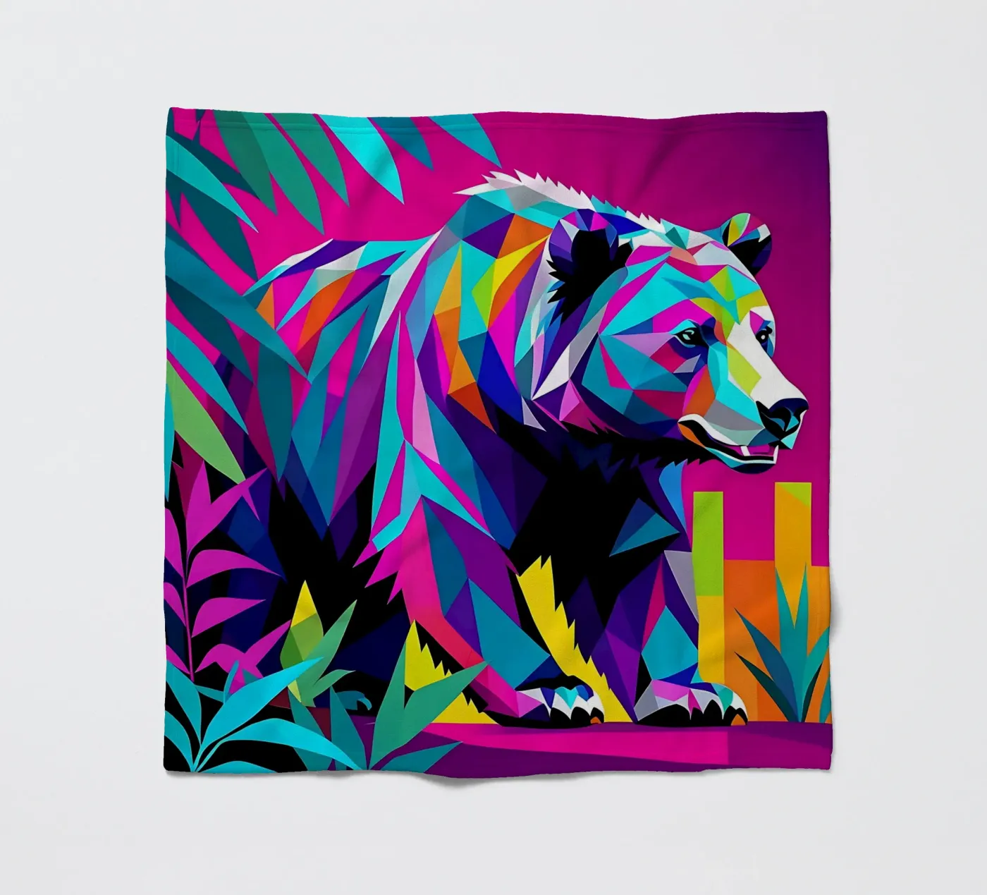 Bear_Style_E_2 fleece blanket by Tierisch bunt by LK