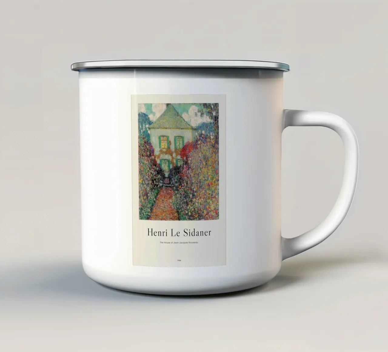 Le Sidaner - The House of Jean-Jacques Rousseau tazza in smalto da ARTOTHEK