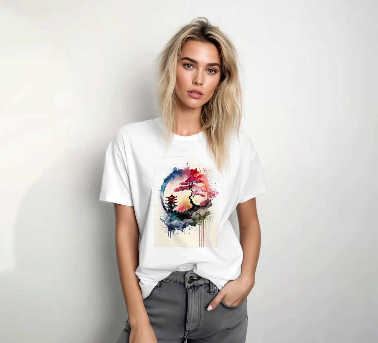Acquerelli giapponesi 3 t-shirt da Rebecca Clark Wyrick