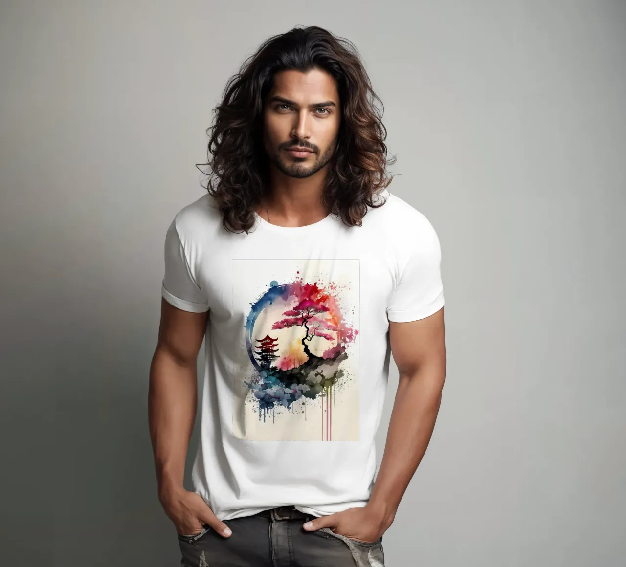 Acquerelli giapponesi 3 t-shirt da Rebecca Clark Wyrick