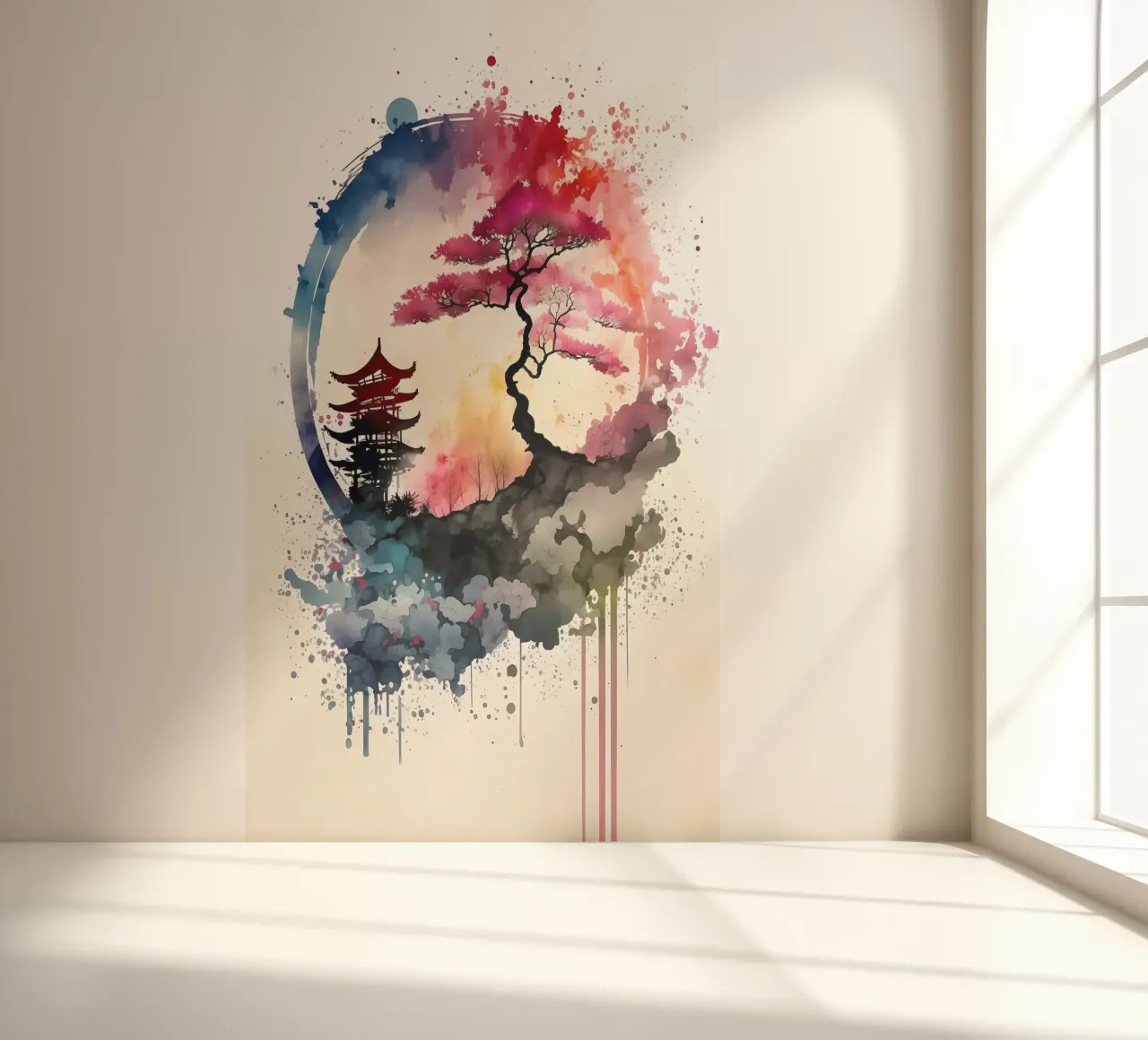 Watercolors japanese 3 photo wallpaper by Rebecca Clark Wyrick