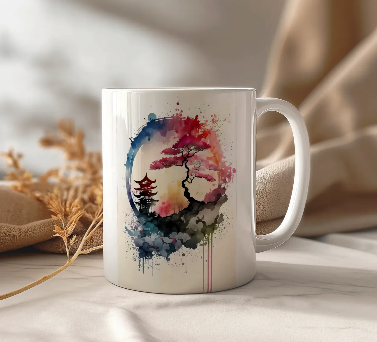 Acquerelli giapponesi 3 tazza in ceramica da Rebecca Clark Wyrick