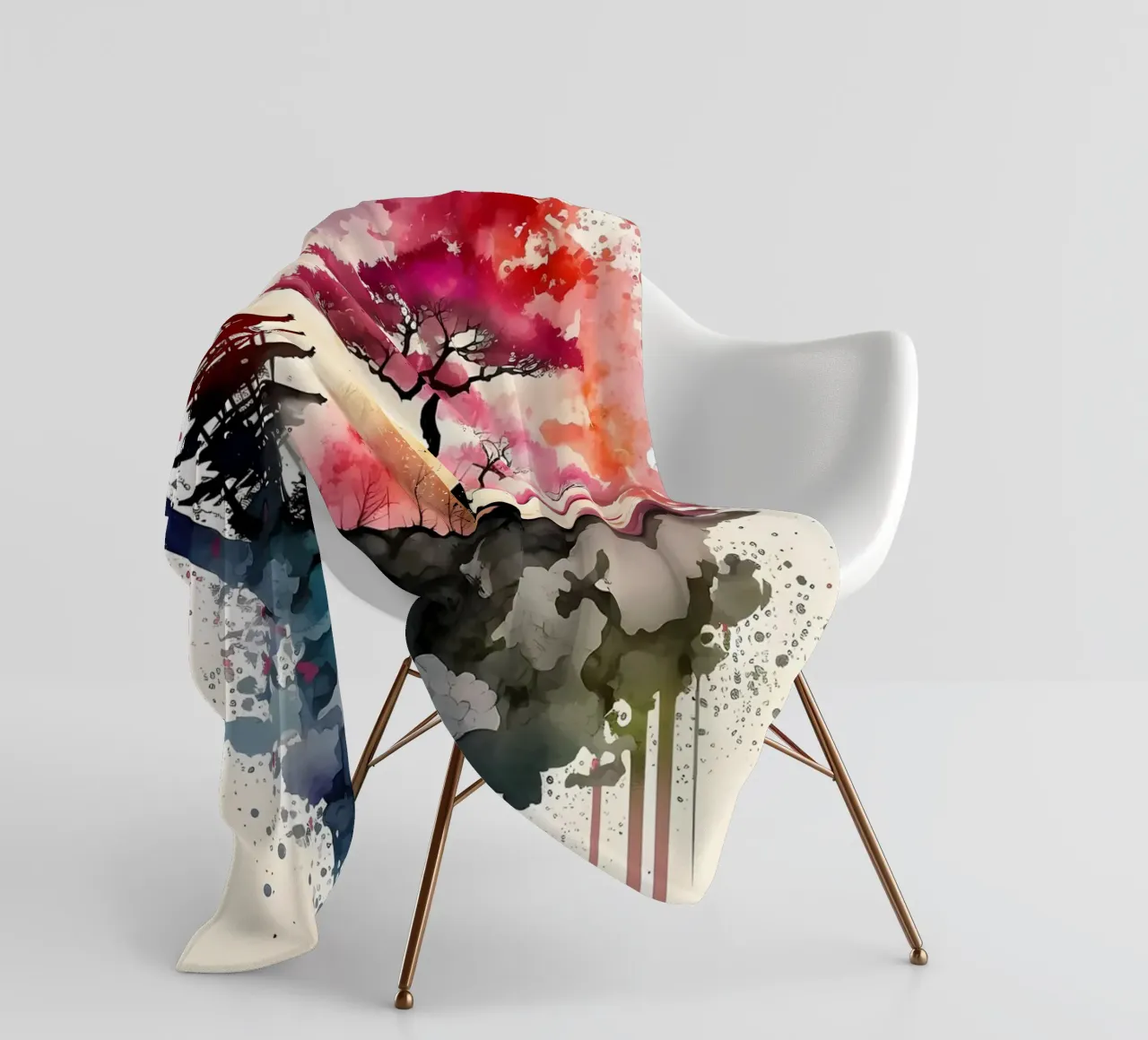 Acquerelli giapponesi 3 coperta in pile da Rebecca Clark Wyrick