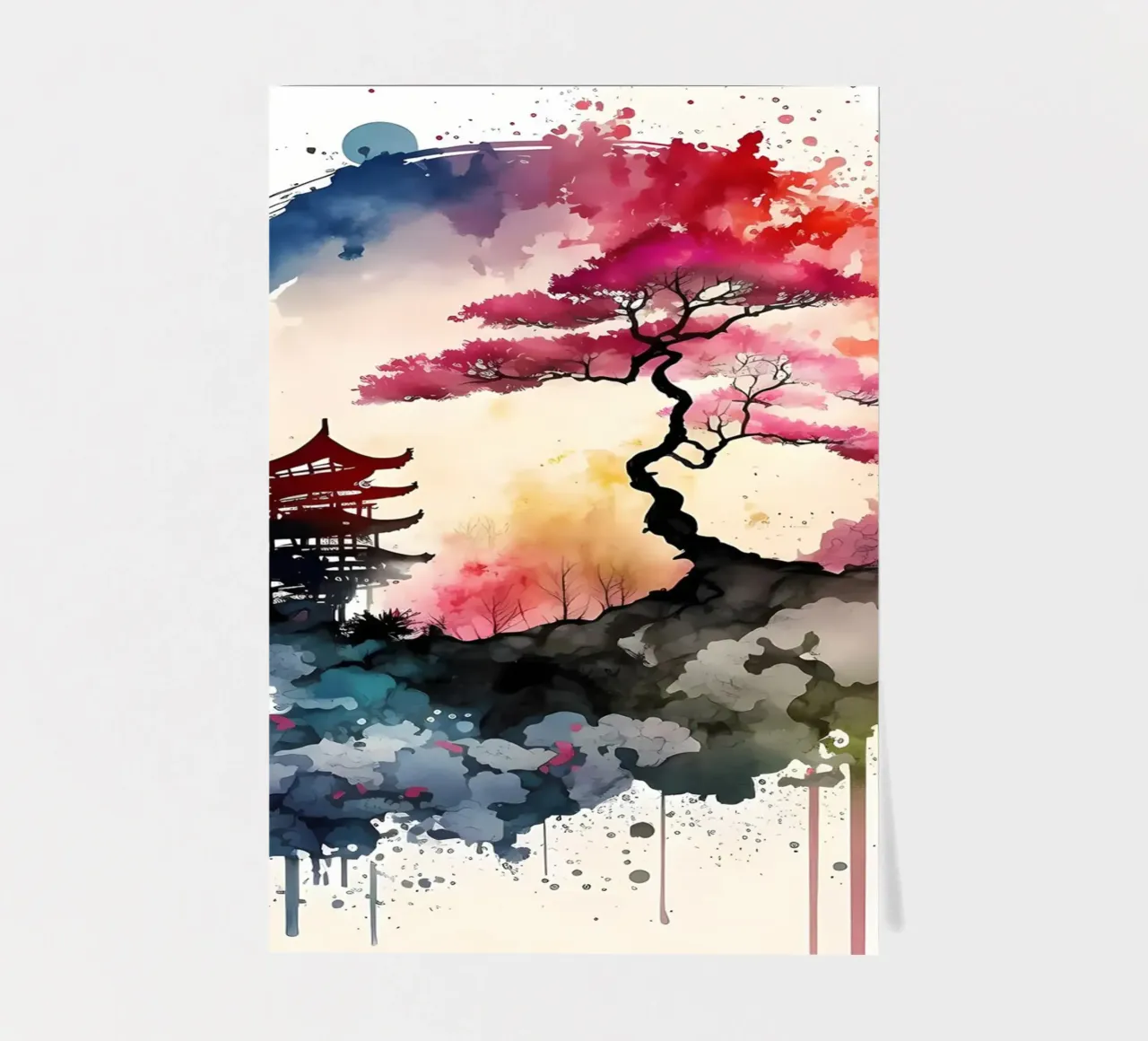 Aquarellen japans 3 stickervel van Rebecca Clark Wyrick