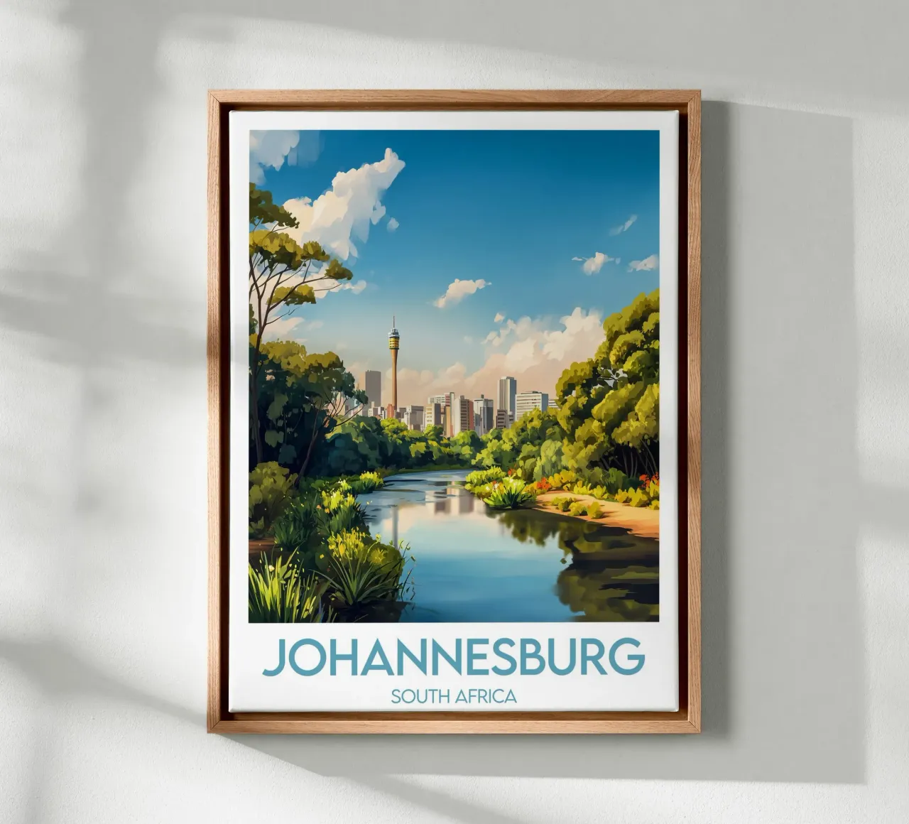 Manifesto di Johannesburg tela con Cornice a cassetta da Frame the World