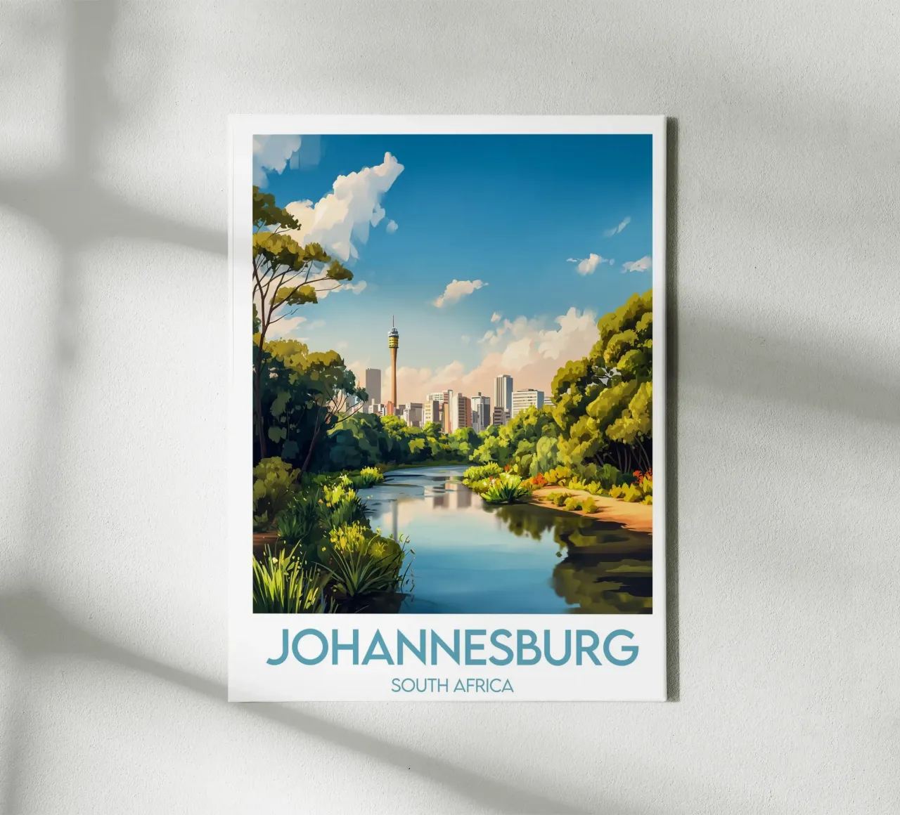 Manifesto di Johannesburg tela con Cornice a cassetta da Frame the World