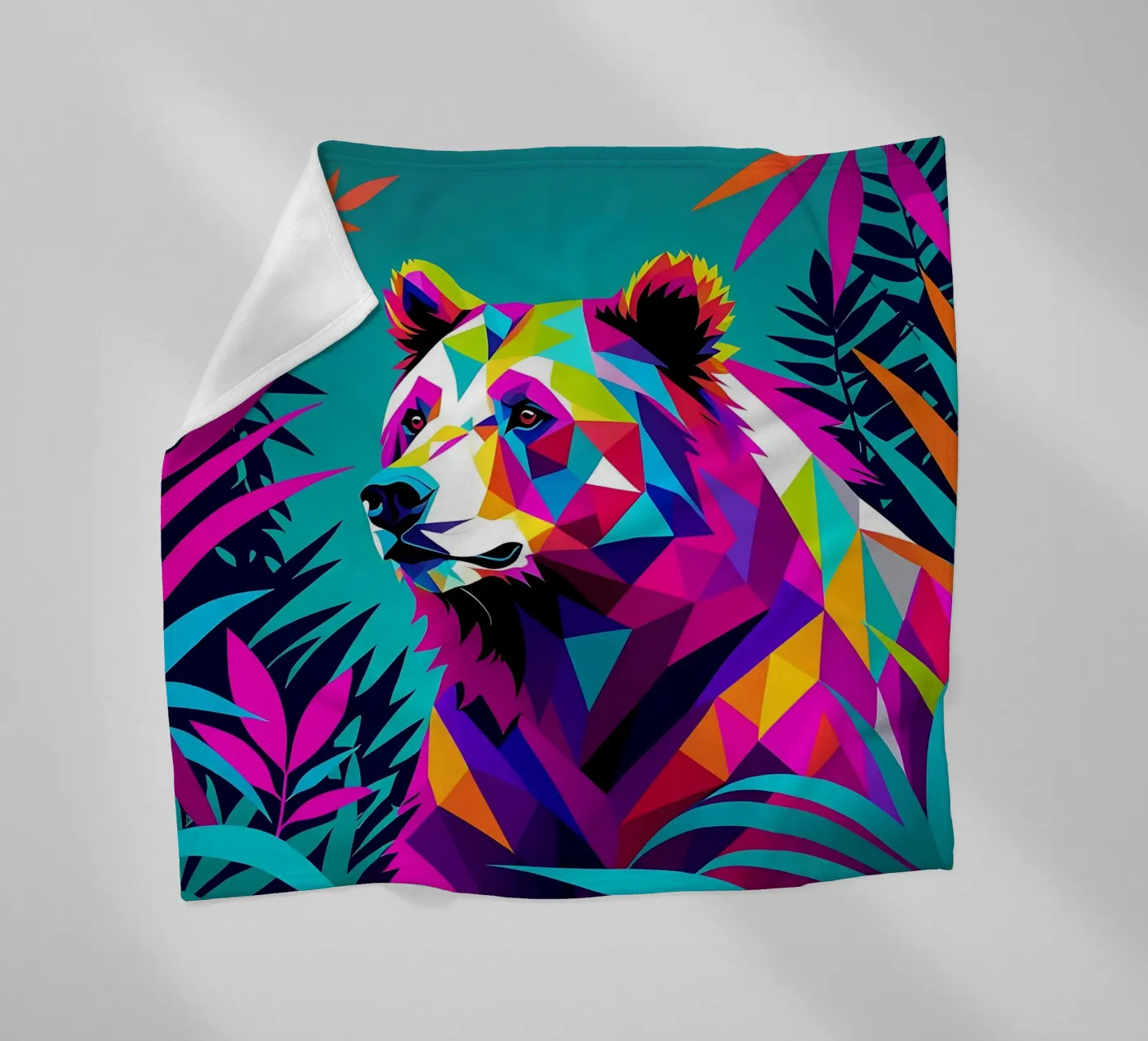 Bear_Style_E_4 fleece blanket by Tierisch bunt by LK