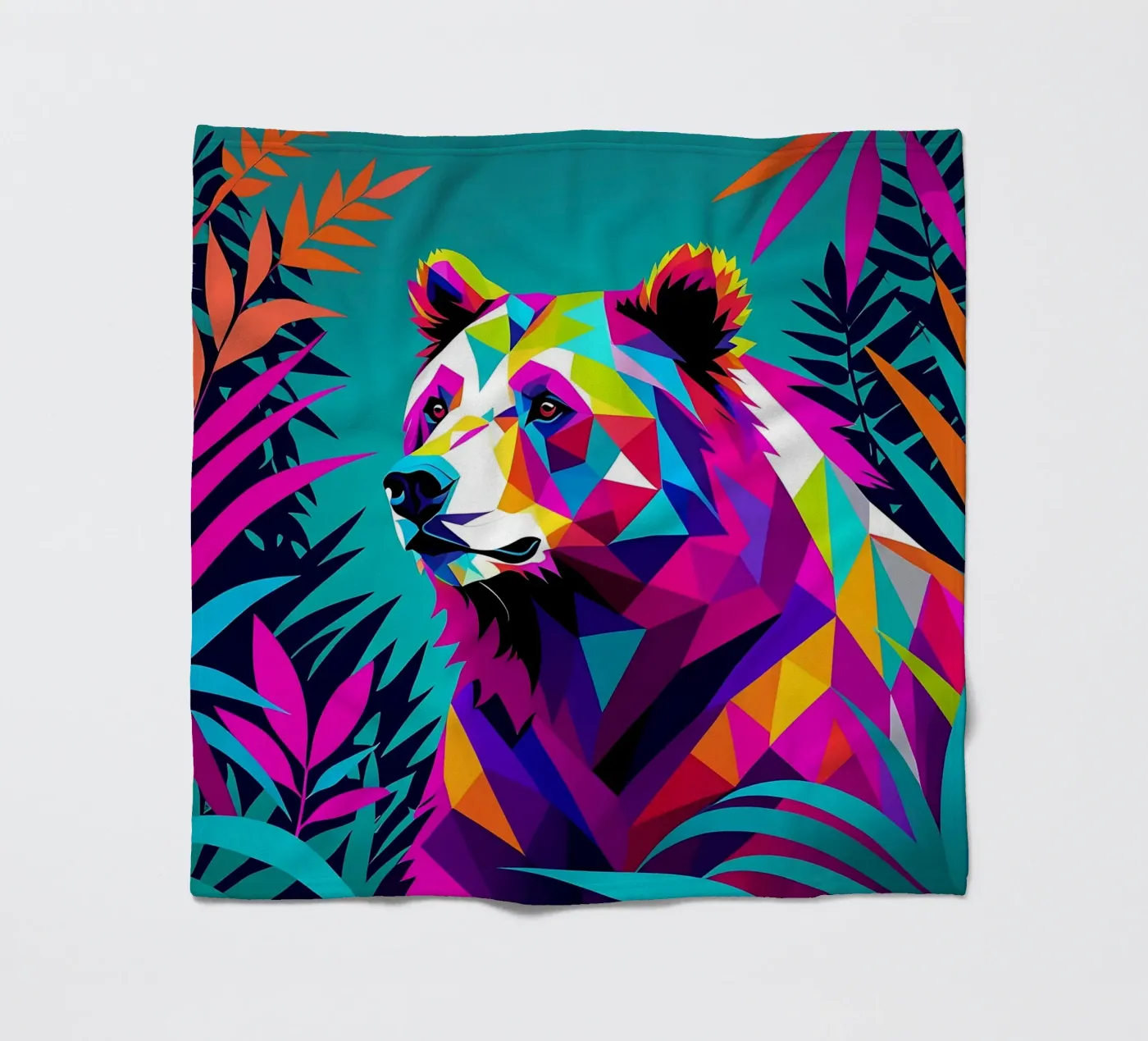 Bear_Style_E_4 fleece blanket by Tierisch bunt by LK