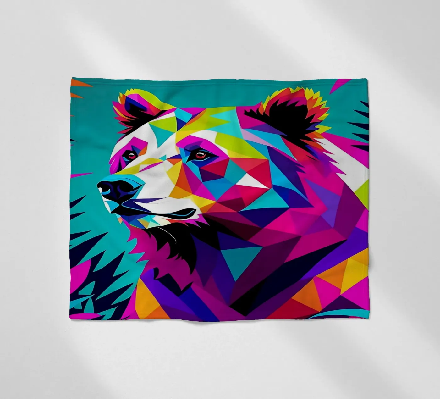 Bear_Style_E_4 fleece blanket by Tierisch bunt by LK