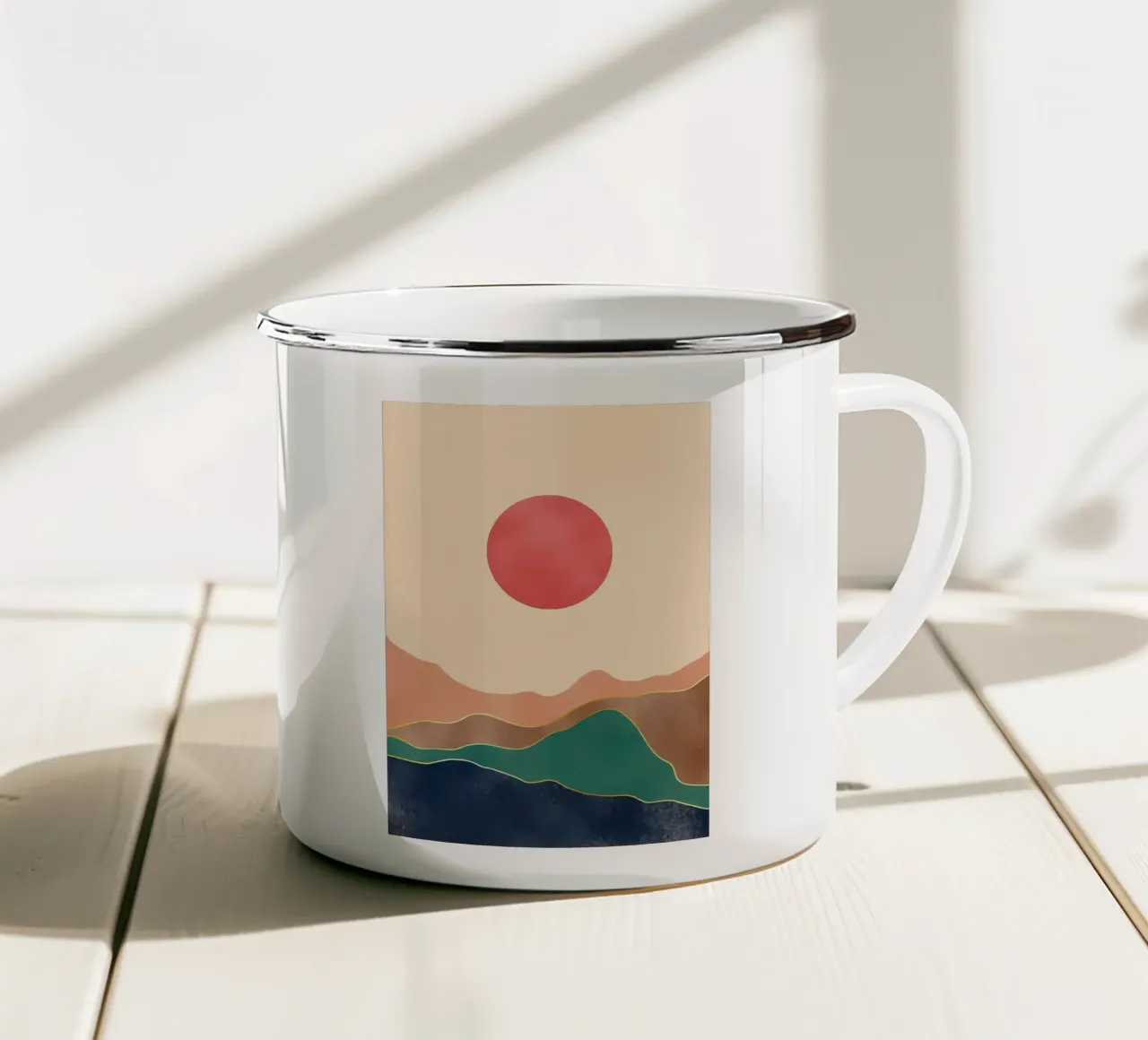 MONTAGNA ASTRATTA tazza in smalto da James M Coyle