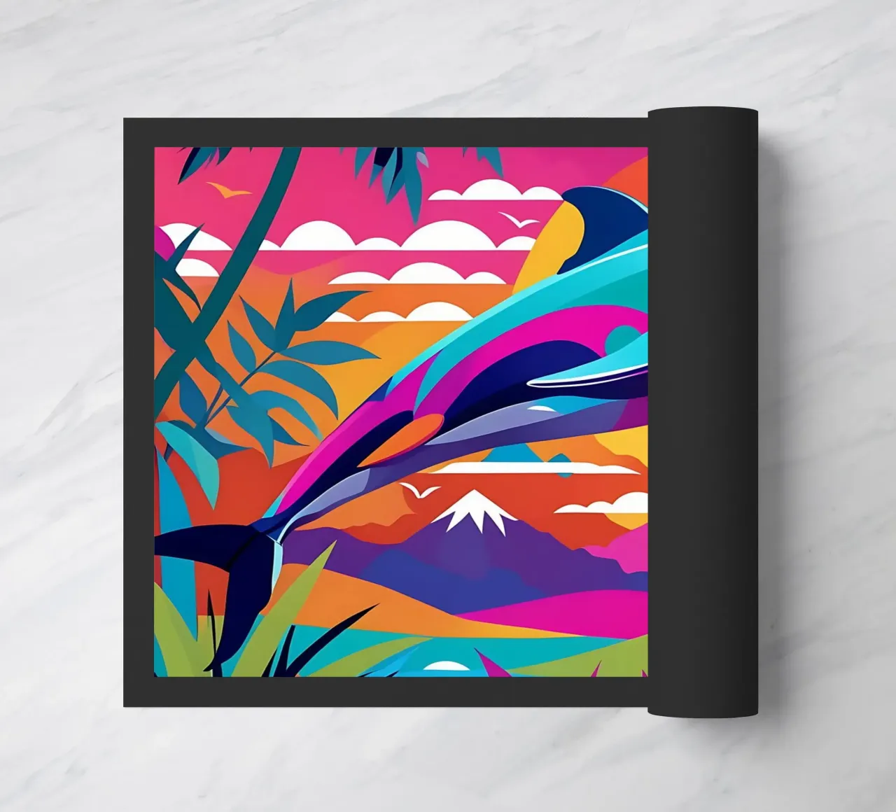 Dolphin_style_E_1 doormat by Tierisch bunt by LK