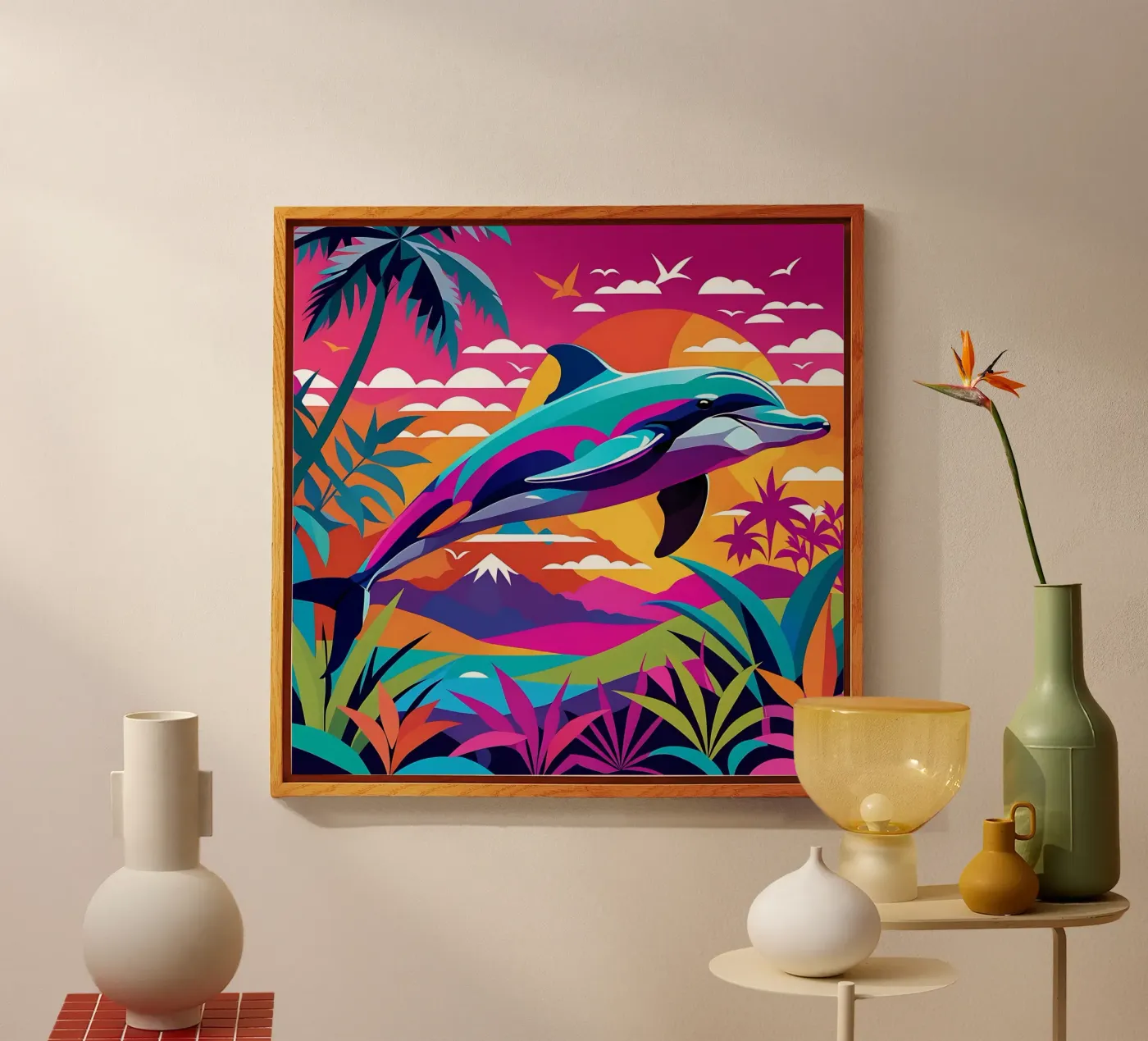 Dolphin_style_E_1 Acryl-Glas von Tierisch bunt by LK
