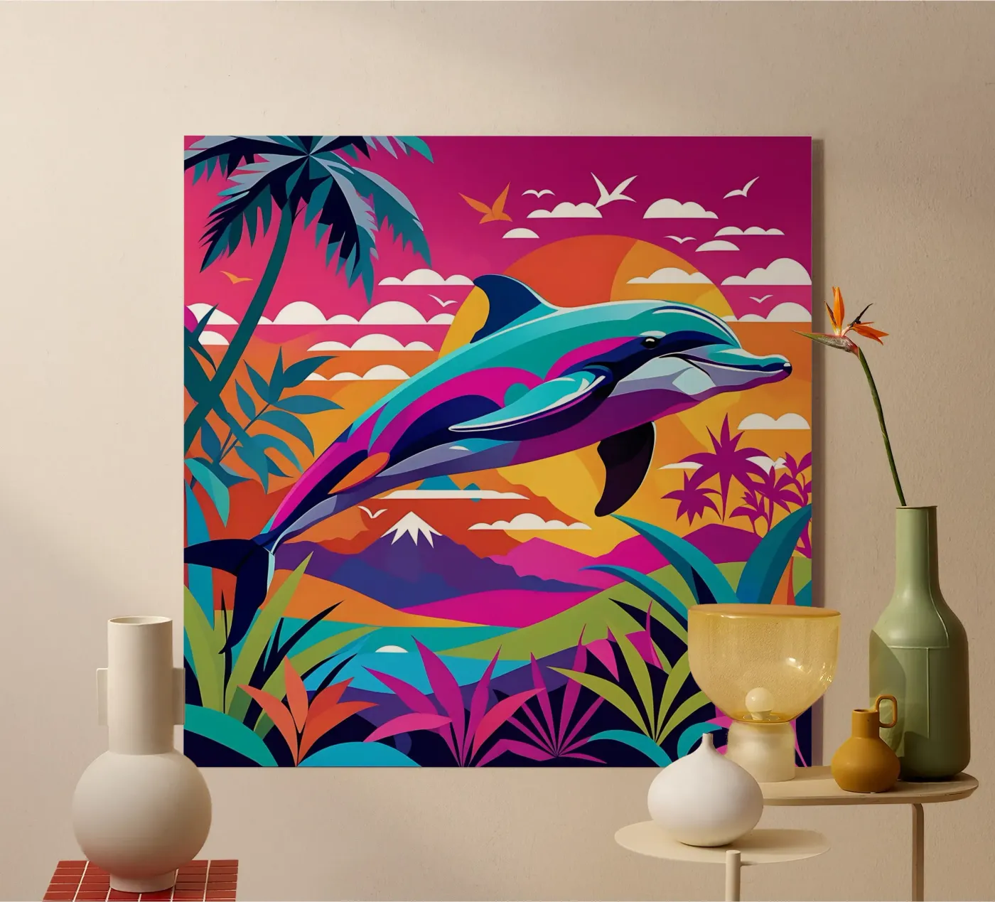 Dolphin_style_E_1 Acryl-Glas von Tierisch bunt by LK
