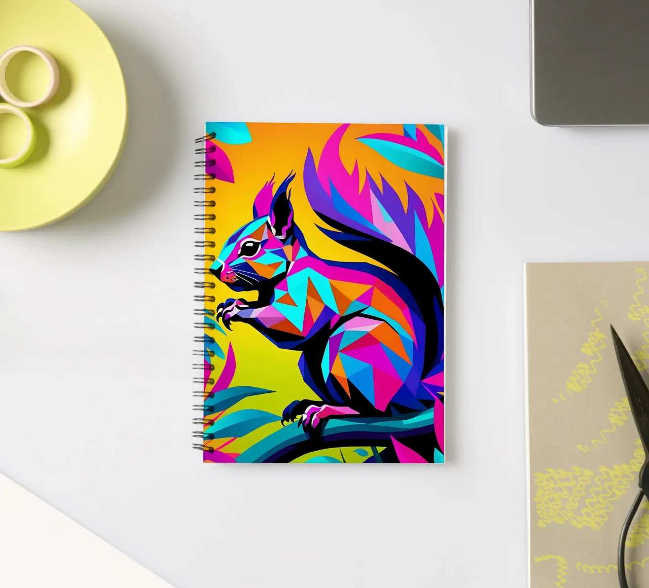 Squirrel_Style_E_1 spiral notebook by Tierisch bunt by LK